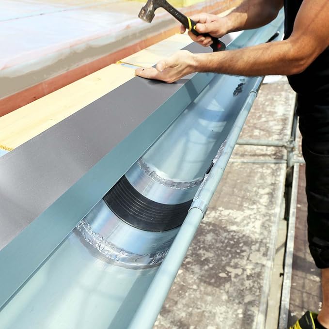 Ripeng 50 Feet 4'' x 50' x 0.0158'' Aluminum Flashing Roll Roof Flashing for Roof and Garden Preventing Roofing Stains Strip for Moss and Mildew Prevention (1 Roll)