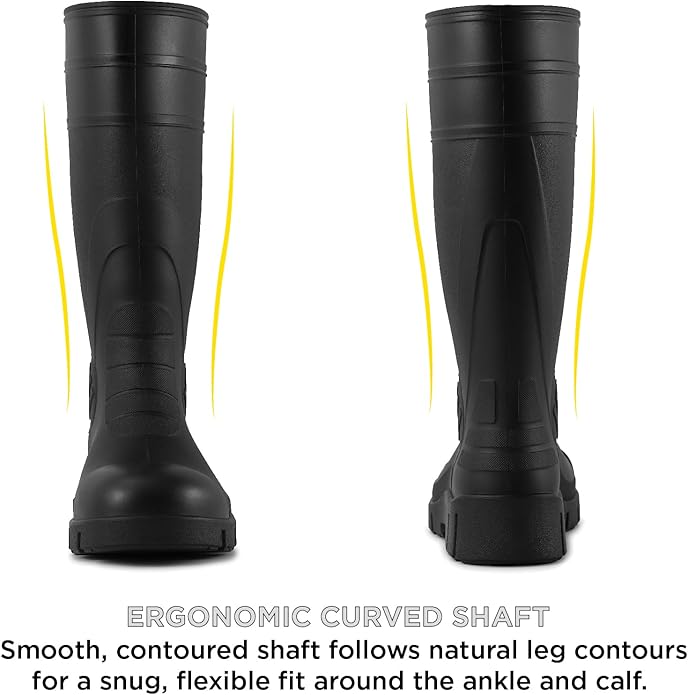SUREWAY Steel Toe Rain Boots for Men, Knee High Waterproof Work Boots with Slip & Oil Resistant Outsole for Industrial, Construction, Agriculture