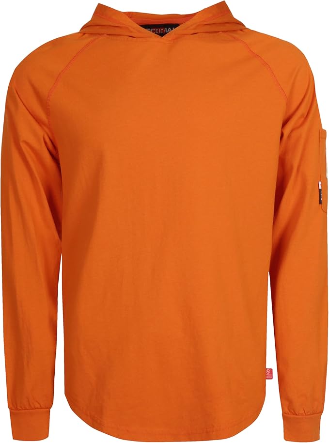 BOCOMAL FR Hooded T Shirts Heather Series 6oz Flame Resistant NFPA2112 CAT2 Fire Retardant Hoodies Work Shirt