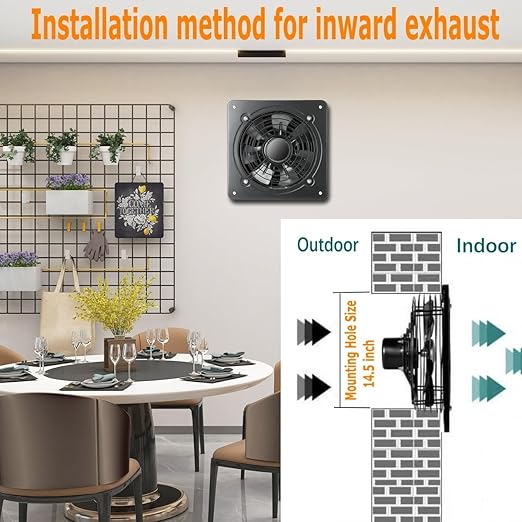 16 Inch Window Exhaust Wall Mounted Ventilation Basement Extractor Industrial Fan 720 CFM High-Speed1460 RPM Industrial Fan for Home Garage Office Commercial Use (16 Inch+Speed Control)