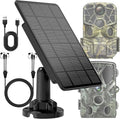 Solar Panel for Trail Camera, 5000mAh Rechargeable Battery Trail Camera Solar Panel for Continuous Charging of Trail Cameras (12V 1A & 6V 1.5A Output), IP66 Waterproof Best for Outdoor Use