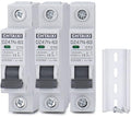 3 Pack 1 Pole Miniature Circuit Breaker, 10 Amp 120V/240V AC DIN Rail Mount Circuit Breaker, Thermal Magnetic Trip MCB C10
