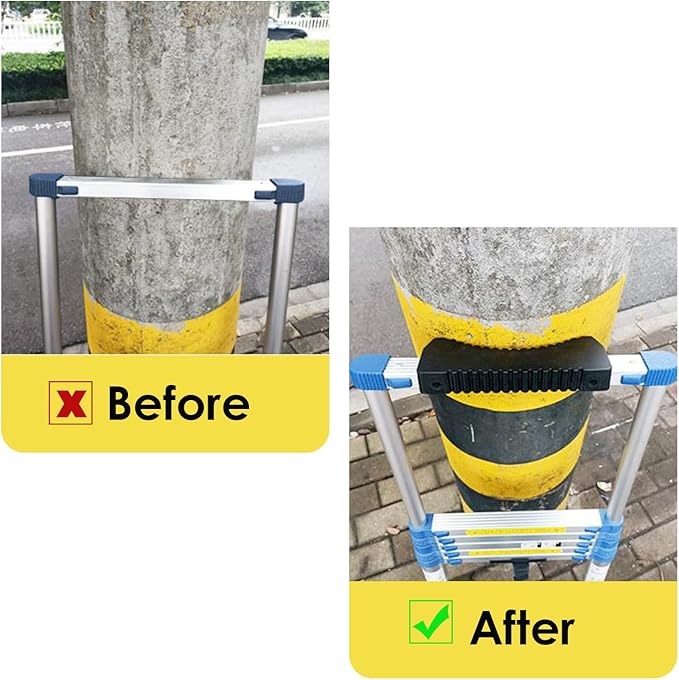 Rubber Steep Ladder Accessory, Ladder Stabilizer, Anti-Slip, Fall Prevention, Scratch Protection, Extension Stepladder Attachment Against Wall, Telegraph Pole, Trunk for Added Stability and Safety