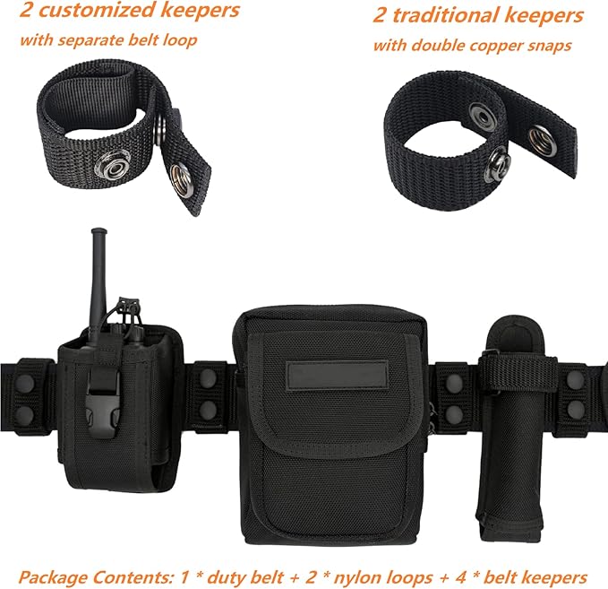 TACNEX Duty Belt w/ 4 Keepers 2.25" Nylon Stiff Utility Belt Police Correctional Officer Work Patrol Gear Carrier XXXL