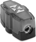 NVX XMFH48 4/8 Gauge Mini-ANL/MANL/AFS Inline Fuse Holder – World's Smallest – Forged Brass with Satin Chrome Finish & High-Temp Polycarbonate Cover – Car & Marine Audio Protection