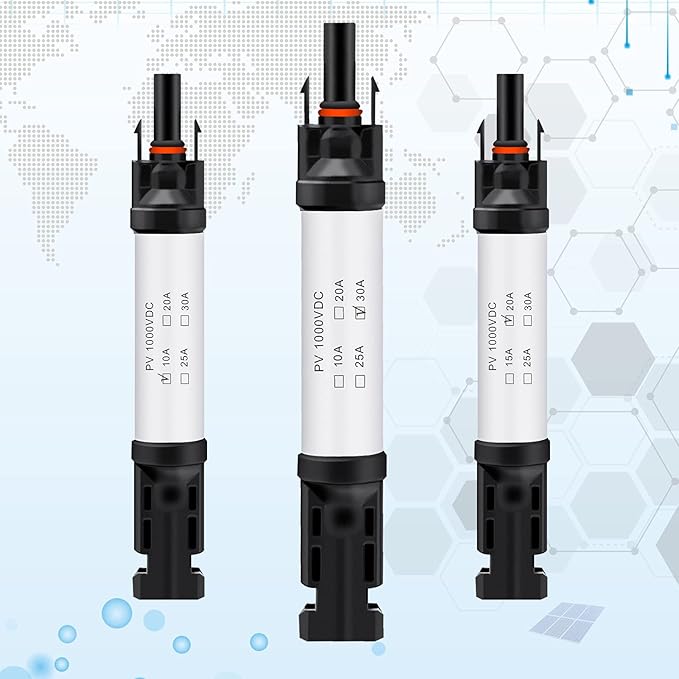 30A Solar Fuse Connector IP68 Waterproof 1000V in-line Fuse Holder 30A Male and Female Connector Waterproof in-Line Fuse Holder (Contains 4 fuses + 2 Solar Fuse Holders)… (30A)