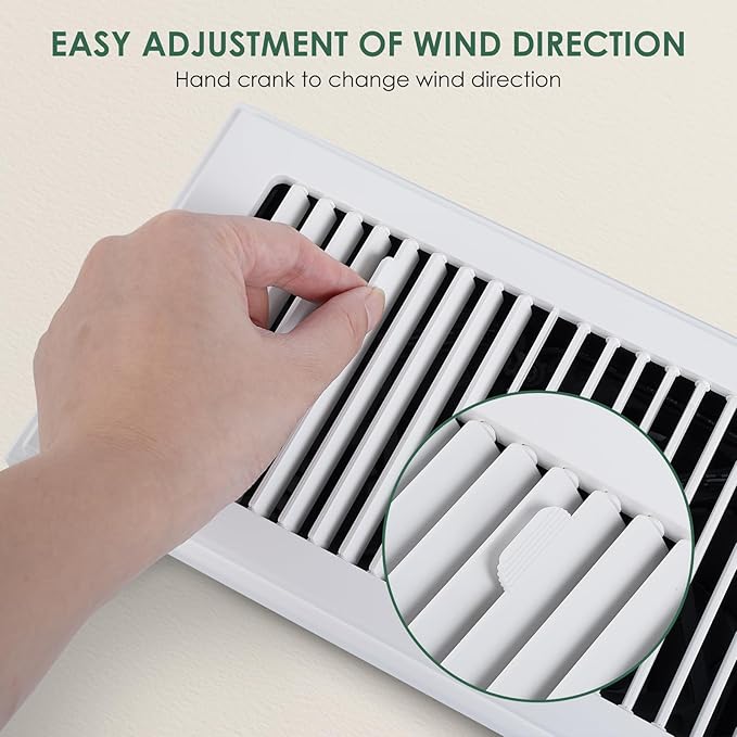 Register Booster Fan 4"x10", 10-Speed Quiet Vent Fan with Negative Ion, Thermostat & Remote, Enhances and Improves Heating & Cooling Efficiency, Air Vent Booster for Home Room Comfort, White