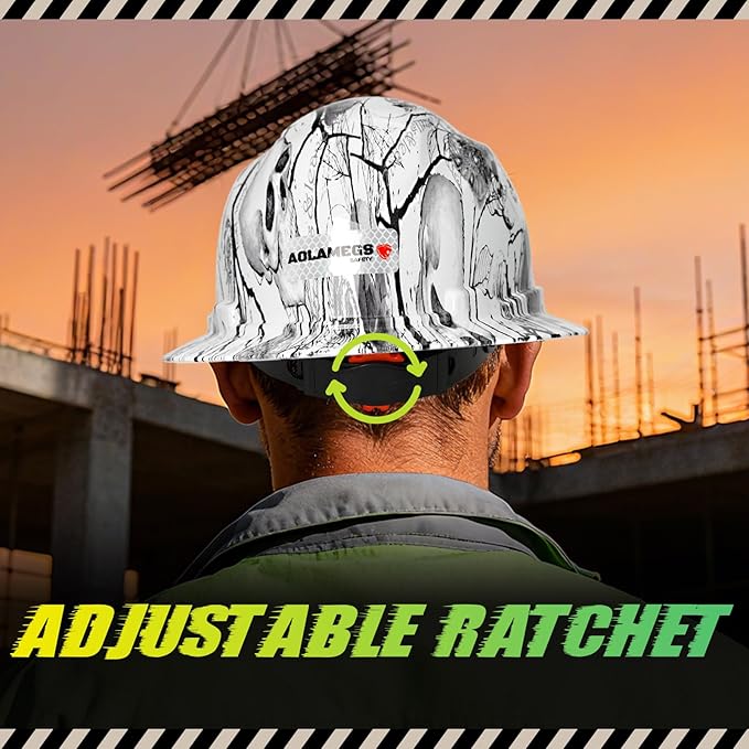 Carbon Fiber Pattern Full Brim Hard Hat with Visor-OSHA Approved Construction Safety Helmet for Men Women,ANSI Z89.1 Vented Reflective Hardhat with Hard Hat Chin Strap,6-Point Suspension