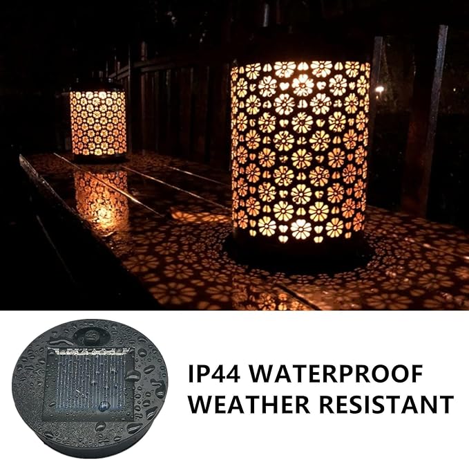 Solar-Lantern Waterproof Lights Replacement Top - Garden Decor Outdoor Lighting Decorative Patio Lighting Solar Replacement Top (Warm White, 2.76inch_2 Pack)