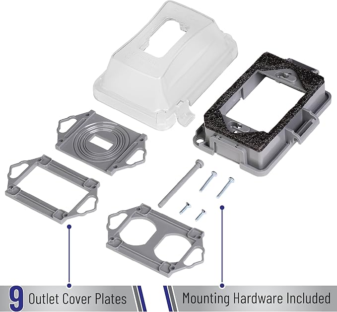 Bates- Weatherproof Electrical Outlet Cover, 3 Pack, 1-Gang, Outdoor Outlet Cover Weatherproof