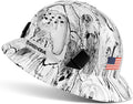 GREEN DEVIL Full Brim Hard Hat Vented Construction Safety Helmet OSHA Approved Cascos De Construccion ABS Work Hardhat for Men&Women 6 Point Adjustable Ratchet Suspension Custom Pattern Design