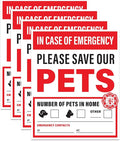 4pcs In Case of Emergency Save Pets Sticker | Pet Fire Rescue Sticker, Dog Inside Fire, Pet Alert Stickers for House | Weatherproof Outdoor Vinyl, 4" x 5"