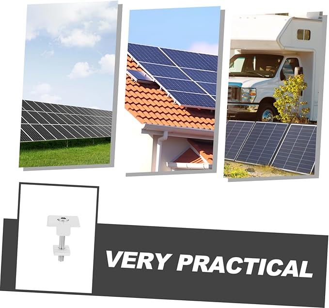 Alasum 4pcs Solar Panel Mounting Kit Solar Bracket Pressing Block Mid Clips for Roof Rack Installation