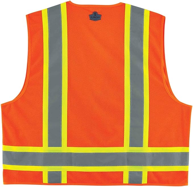 Ergodyne Unisex Two-tone Class 2 Two Tone Surveyors Vest, Orange, XX-Large-3X-Large US
