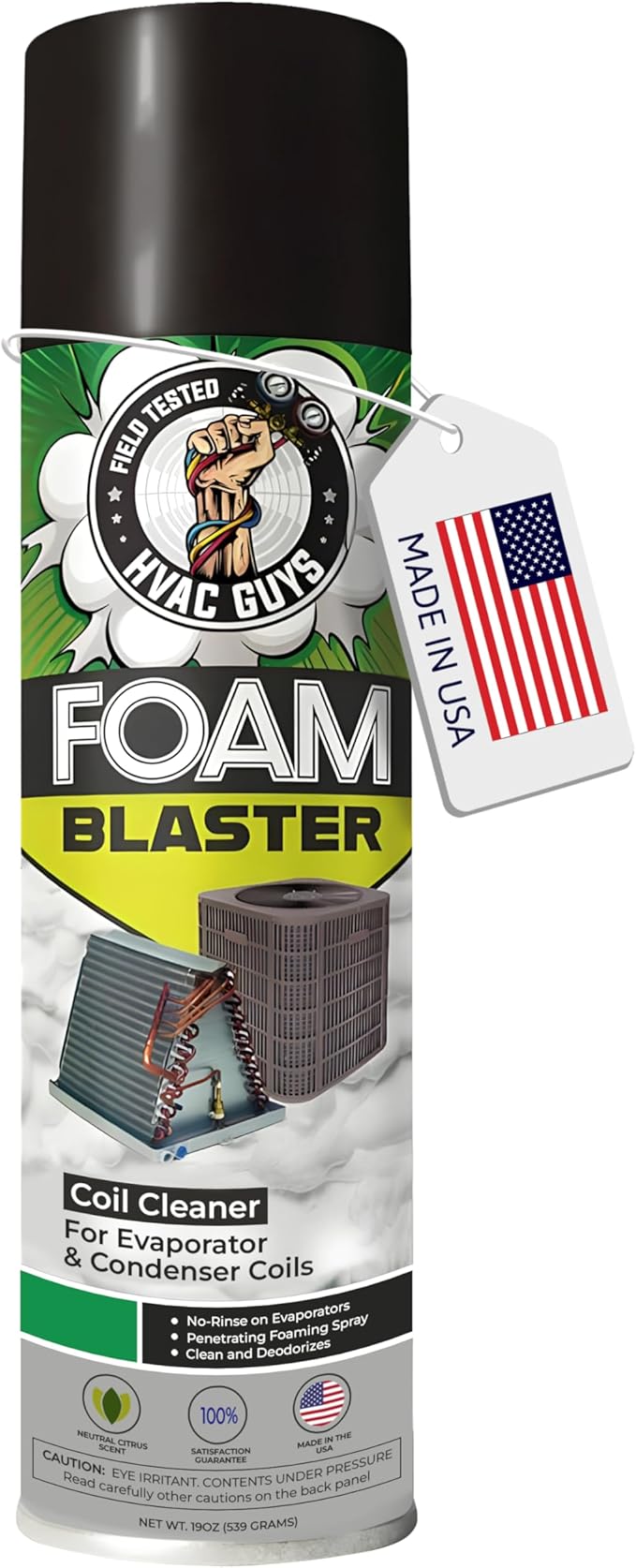 Leak Saver Foam Blaster AC Coil Cleaner for AC Unit 24-Pack | No Rinse Formula for Evaporators & Condensers | Neutral Citrus Scent