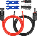 10AWG Solar Extension Panel Cable - 10FT Solar Wire with Waterproof Female and Male Connector and Solar Panel Adaptor Kit Tool PV Wire for RV, Home, Boat, Solar Panels(10feet Red + 10feet Black)