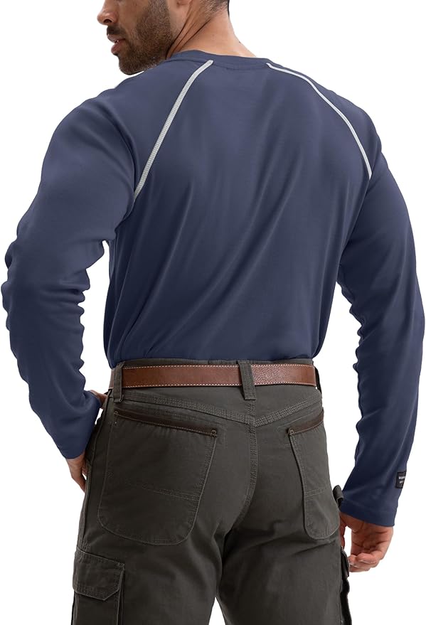 WORKWEYA FR Shirts Flame Resistant Shirt 6.5oz Men's NFPA 2112/CAT2 Long Sleeve Shirt