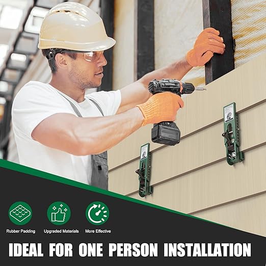 Siding Installation Tools, Mounting Kit Compatible with 5/16-Inch Fiber Cement, Lap Gauge/Clamps with Adjustable Reveals (Green)