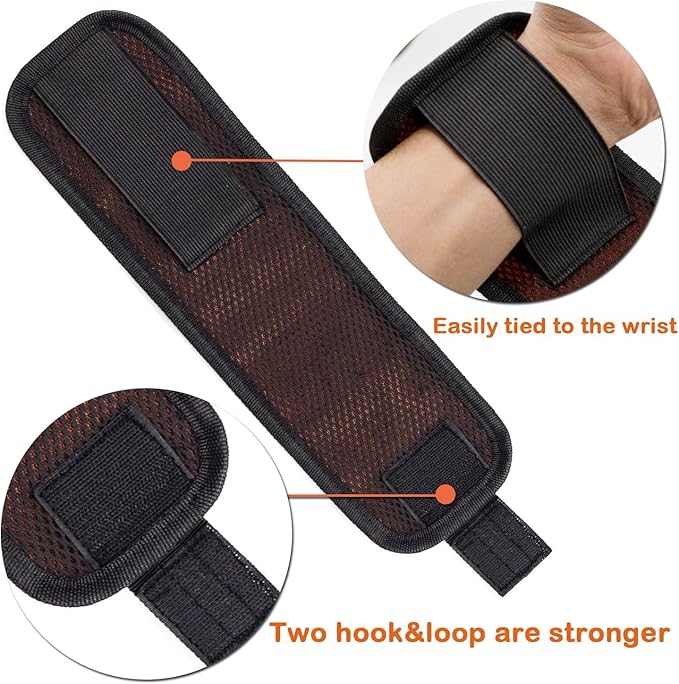 Magnetic Wristband Gifts for Men-Tool Belt for Holding Screws Nails Drilling Bits,with Magnets 15 Magnets for Carpenter DIY Handyman Compatible Woodworking Tools Dad, Husband, Grandpa