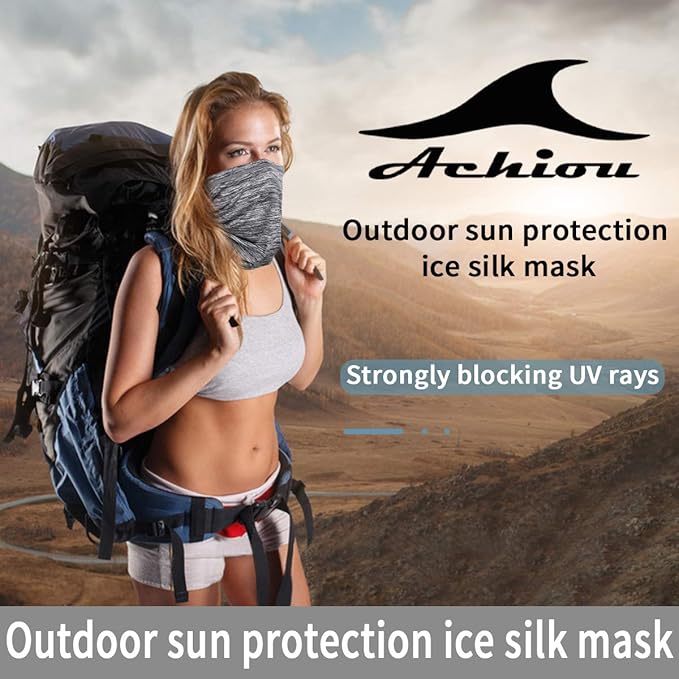 Achiou Neck Gaiter Face Cover Scarf, UV Protection Mask for Men and Women,Soft Windproof, Hiking Cycling Running