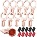 XHF 10PCS 8 AWG-1/2 Heavy Duty Battery Lugs with 3:1 Heat Shrink Tubing, Ring Terminals Battery Cable Ends Copper Eyelets Electrical Battery Connectors