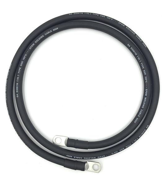 End Game 4 AWG Gauge Fully Assembled Battery Cables, 1-15ft Lengths, Positive or Negative Wire, Pure Copper Battery Replacement Cables, Solar Car Truck RV Camper (1.5ft - 5/16” Lugs, Single Black)