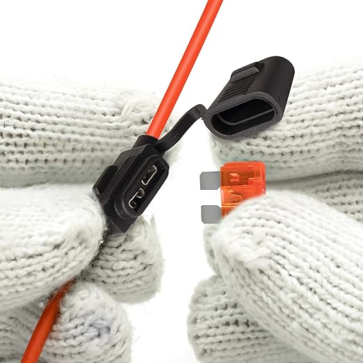 MulWark 2 Pack 10 Gauge Tinned Copper Marine Wire Waterproof IP67 Inline Fuse Holder Pigtail Blade Fuse Block Relay with 40AMP Automotive Fuses Set for Car Truck ATV Boat Motorbikes