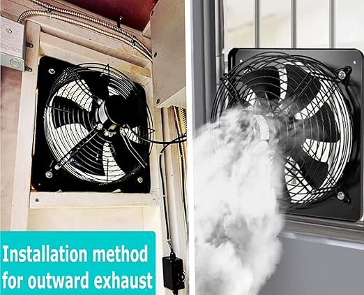 16 Inch Window Exhaust Wall Mounted Ventilation Basement Extractor Industrial Fan 720 CFM High-Speed1460 RPM Industrial Fan for Home Garage Office Commercial Use (16 Inch+Speed Control)