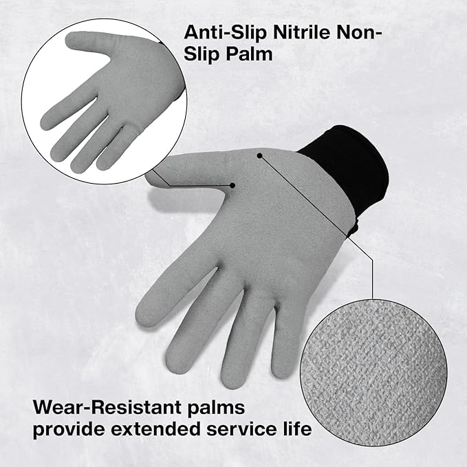 Safety Work Gloves for Men Women, Impact Work Gloves, Cut Resistant Gloves with TPR, Touchscreen Nitrile Grip Gloves