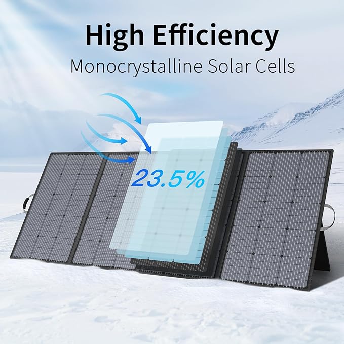 400W Portable Solar Panel, Lightweight Foldable Solar Panels Complete with an Adjustable Kickstand, IP67 Waterproof Solar Charger for Outdoor Camping, Portable Power Station, Motorhome, RV