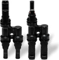 2 Pcs Solar T-Connectors IP67 Waterproof Solar Panel Cable Connectors | Solar String Splitter/Joiner - (1-2 (M/FF and F/MM)- 1 Pair)