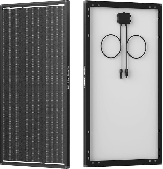 Renogy 120W Solar Panel ShadowFlux Anti-Shading, 12V 120 Watt Solar Panel N-Type 25% High-Efficiency, PV Module Power Charger for RV Marine Rooftop Farm Battery and Other Off-Grid Applications