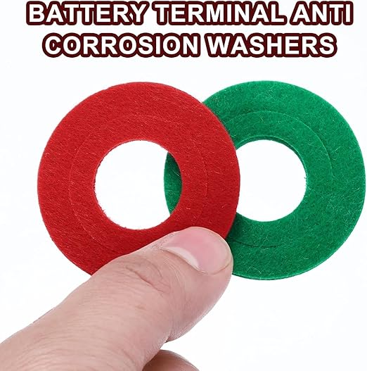 12 Pcs Fiber Battery Terminal Anti-Corrosion Washers, Red Green for Car Truck Boat Motorcycle Battery Terminals
