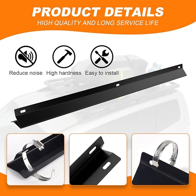 39.37 in Roof Rack Wind Deflector, Van Roof Rack Wind Deflector, Ladder Rack Wind Deflector for Utility/Work Truck and Vans, Reduces Noise