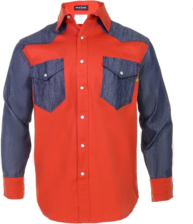 Just In Trend │Flame Resistant FR Shirt - 88/12 - Western Style - Two Tone