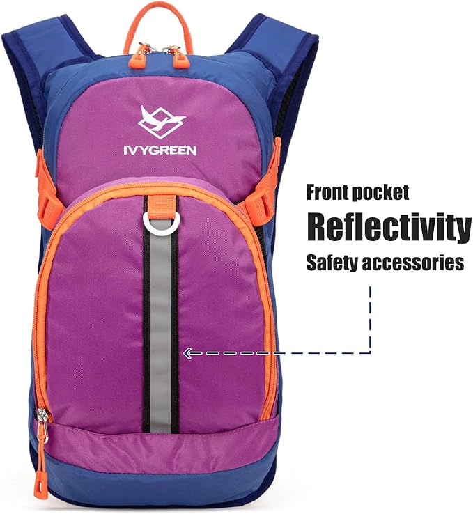 Ivygreen Kids Hydration Backpack, Hiking Backpack for Boys or Girls with 1.5L Water Bladder