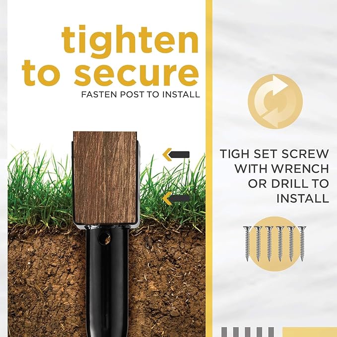 Premium No Dig Ground Anchor DIY Screw in Stake U-Model 27 Inch Fits Standard 4x4 Posts (3.5" X 3.5") Great for Mailbox and Fence Posts