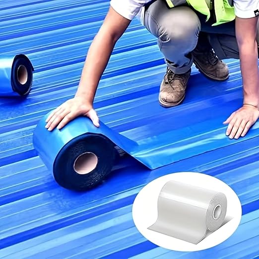 Heavy Duty Industrial roof Waterproof Tape, Suitable for Metal Surfaces, Corrugated Roofs, and Iron Plates - Durable, high-Grade sealant, Industrial roof Maintenance (Silvery, 7.874in*393.7in)