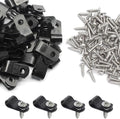 50 Pcs 1/4 Inch Black Nylon Screw Mounting R-type Cable Clip Wire Clamp, 6.4mm Cable Clip Wire Clamp for Wire Management, Stainless Steel Screws Included
