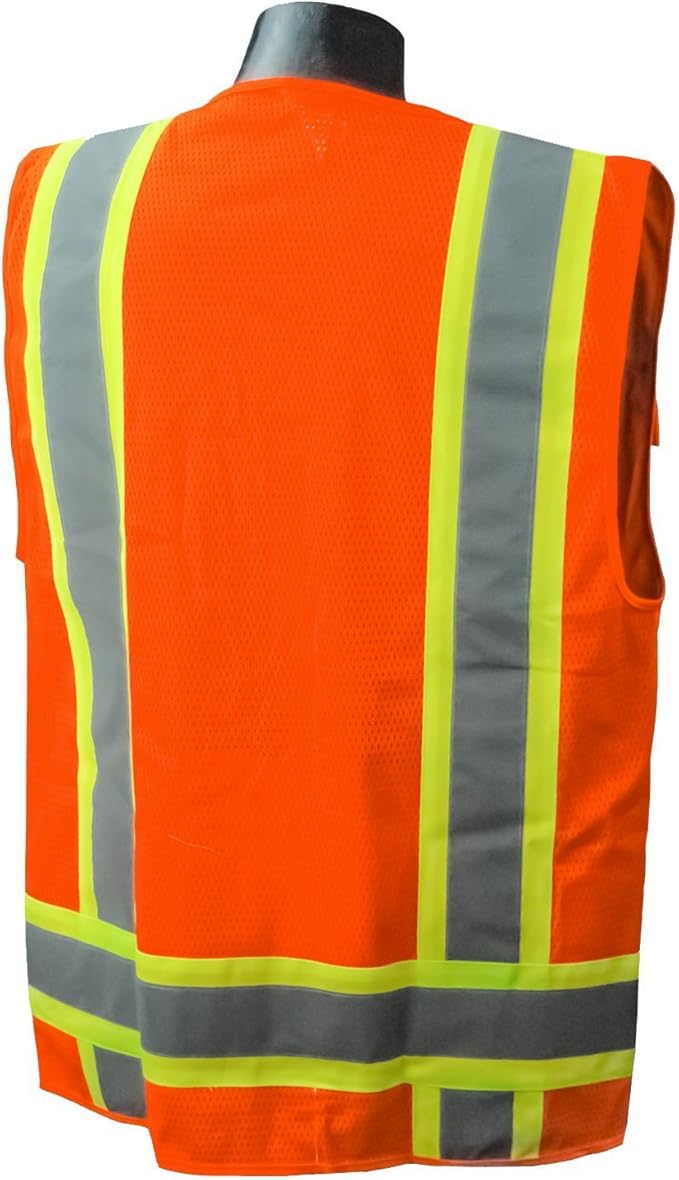 Radians SV6OM Two Tone Surveyor Class 2 Safety Vest, Medium, Orange