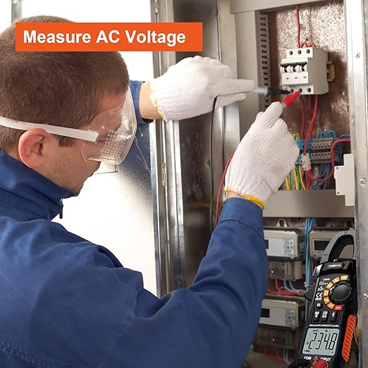 Digital Clamp Meter Multimeter 6000 Counts TRMS, Auto-ranging Amp Meter Built-in HD Screen, Measures AC/DC Current Voltage NCV,Continuity Capacitance Diode Resistance Multi Tester