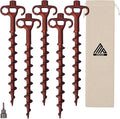 MightyPhine Heavy Duty Screw in Ground Anchors - Drillable Tent Stakes for High Wind - Metal Hex Pegs for Camping, RV Awning, Canopy, Trampoline, Gazebo - Impact Driver Compatible Lag Bolt Spikes