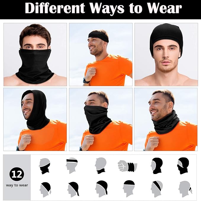 Geyoga Neck Gaiter Bandana Face Mask Summer UV Protection Cooling Breathable Face Mask Neck Scarf Balaclava for Men Women
