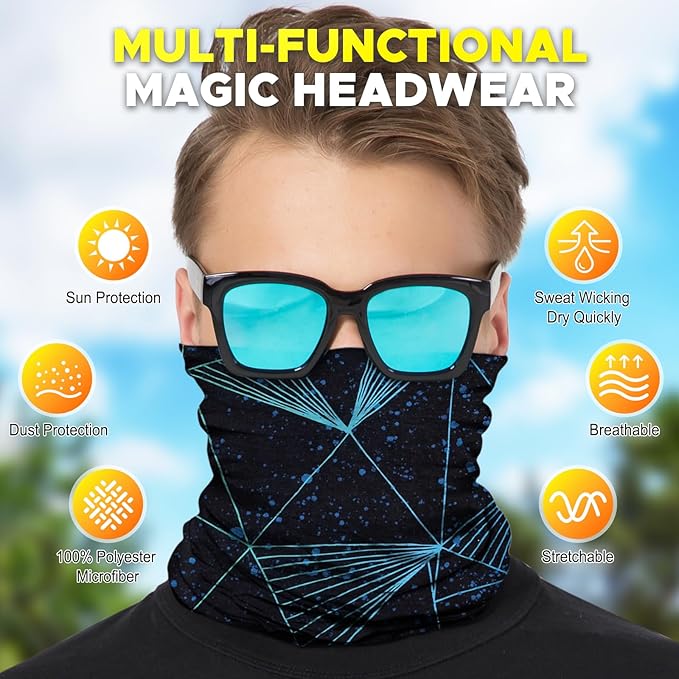 JOEYOUNG Headwear, Bandana, Neck Gaiter Head Wrap Headband Balaclava Magic Scarf