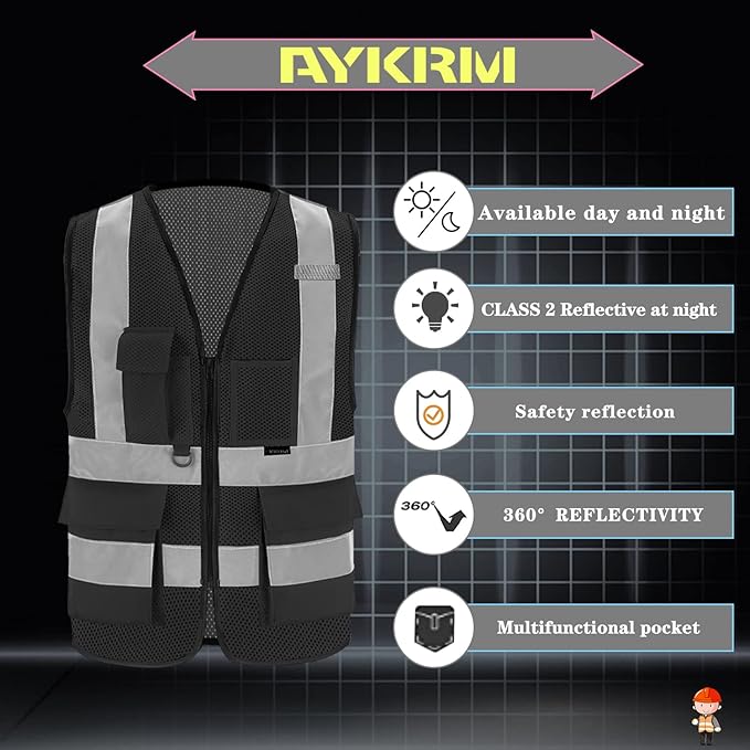 Black light safety vest vest