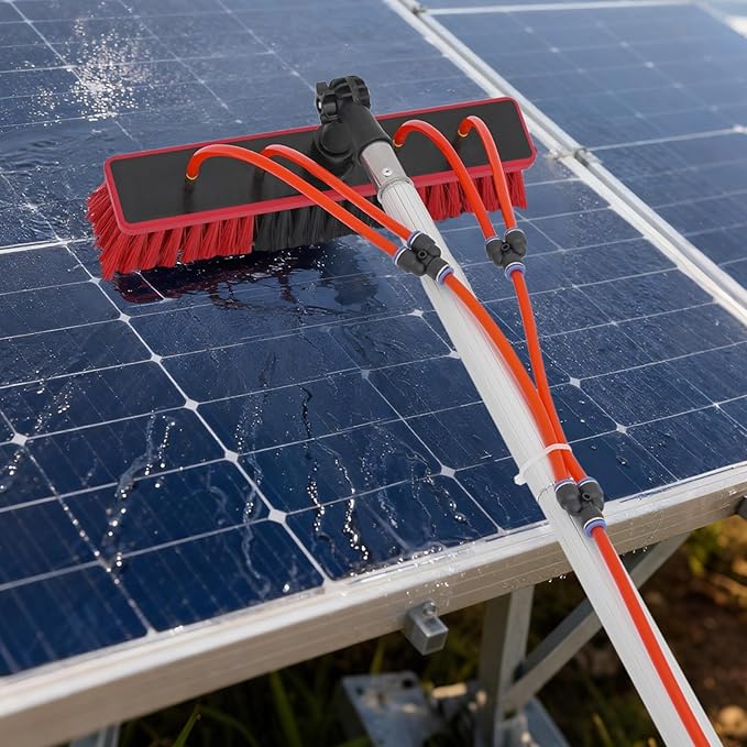 23Ft Reach Solar Panel Cleaning Brush & Pole Water Fed Pole Kit,Suitable for high Windows Cleaning, Solar photovoltaic Panel Cleaning and Cleaning Cars Trucks Vans caravans Windows