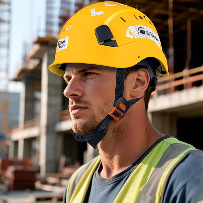 Construction Safety Helmet ABS Hard Hat Adjustable Ventilation System Hardhats Industrial Work Head Protection for Men Certified ANSI/ISEA Z89.1