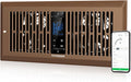 VIVOSUN Quiet Register Booster Fan for 𝟒" 𝐱 𝟏𝟎" Holes, Cooling Heating Vent Fan with 10-Speeds App Control &Adjustable Wind Direction, Thermostat Control for Bedroom, Bathroom &Attic, Brown