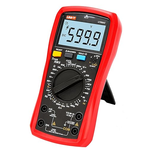 UNI-T Multimeter Kit UT890C True RMS 6000Counts Volt Meter Ohmmeter, Ac Dc Voltage Current Amp Capacitance Meter Temperature hFE Diode Continuity Test NCV for Automotive HVAC