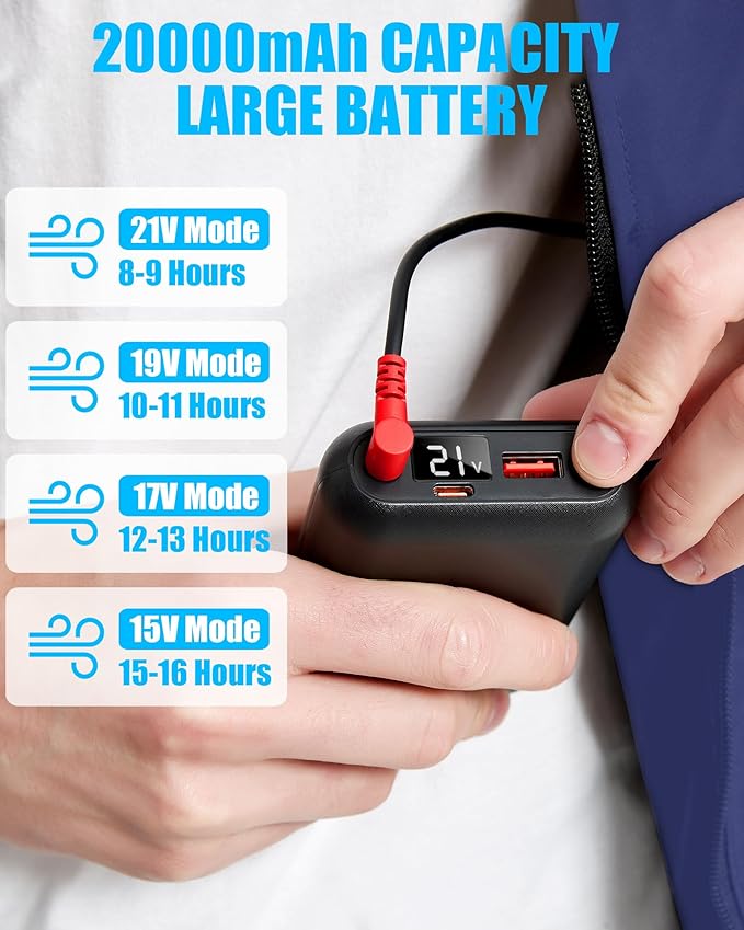 Cooling Vest Jacket with 2 Fans - Men and Women 21V Air Conditioner Vests, With 20000mAh Battery